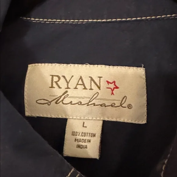 Ryan Michael Western shirt with pearl snap buttons and embroidery - Picture 4 of 6